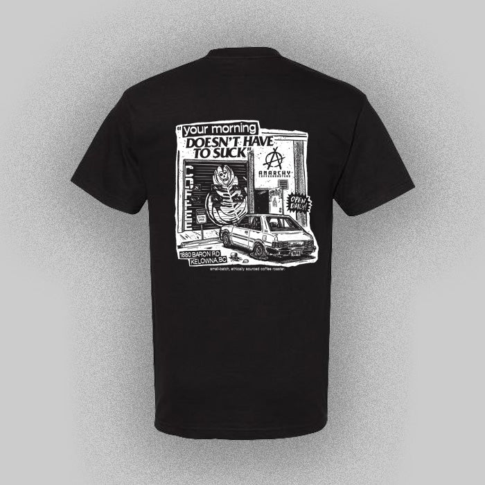 Anarchy Coffee Shop front Tee - Anarchy Coffee Roasters